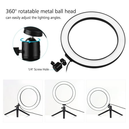 Hexiaoyi Fill Light Mobile Phone Live Broadcast Photography Three-Legged Bracket Anchor Self-Timer Beauty 10 Inch LED Ring Light Color, Size : 50cm 